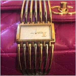 Louis Vuitton Gold and White Women's Watch